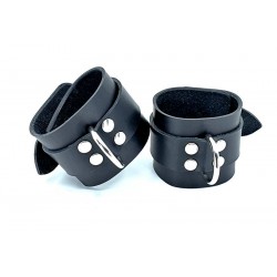 Menottes Black Lovers bdsm - NYMAERIA - bracelets en cuir réalisées à la main