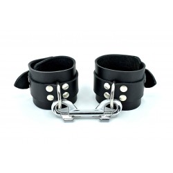 Menottes Black Lovers bdsm - NYMAERIA - bracelets en cuir réalisées à la main