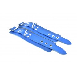 Menottes bdsm bleu lovers -NYMAERIA- bracelets en cuir résistants