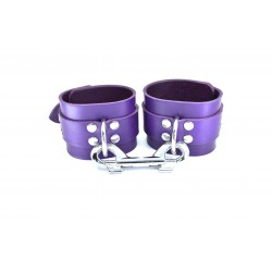 Menottes bdsm purple lovers -NYMAERIA- bracelets en cuir résistants