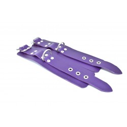 Menottes bdsm purple lovers -NYMAERIA- bracelets en cuir résistants